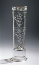 Large Beaker, Humpen, Southern Bohemia, Czech Republic; early 17th century; Free-blown colorless, pinkish-gray, glass