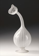 Filigrana Bottle, Kuttrolf, Venice, Veneto, Italy; late 16th or early 17th century; Free- and mold-blown colorless