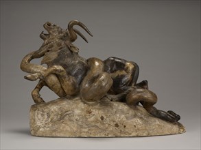 Python Killing a Gnu; Antoine-Louis Barye, French, 1796 - 1875, France; 1834 - 1835; Plaster retouched with red wax
