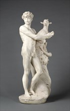 Faun Holding a Goat; French; France; 1800s, before 1865; Marble; 84.1 cm, 33 1,8 in