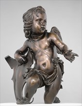 Putto Holding Shield to His Right; Ferdinando Tacca, Italian, 1619 - 1686, Florence, Tuscany, Italy; about 1650 - 1655; Bronze