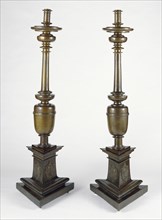Pair of Candlesticks; about 1650 - 1670; Bronze