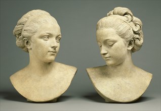 Ideal Female Heads; Augustin Pajou, French, 1730 - 1809, n.d; Terracotta