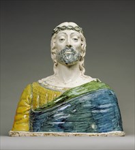 Ecce Homo; Montelupo, Italy; about 1500; Tin-glazed earthenware; 60.3 × 59.7 × 26 cm, 23 3,4 × 23 1,2 × 10 1,4 in