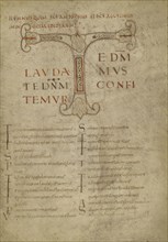 Leaf from a Psalter; Northern Italy, Italy; third quarter of 9th century; Iron gall and red lead, minium, inks applied with pen