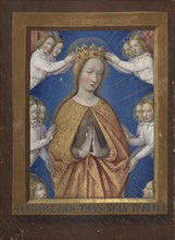 The Coronation of the Virgin; Jean Bourdichon, French, 1457 - 1521, Provence, France; about 1480 - 1490; Tempera colors, gold