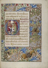 Initial O: Saint Nicholas Blessing a Child; Georges Trubert, French, active Provence, France 1469 - 1508, Provence, France