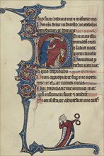 Initial D: The Anointing of David; Bute Master, Franco-Flemish, active about 1260 - 1290, Northeastern, illuminated, France