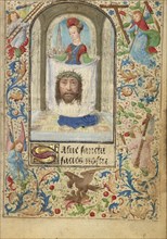 Saint Veronica; Lieven van Lathem, Flemish, about 1430 - 1493, Ghent, written, Belgium; about 1471; Tempera colors, gold leaf