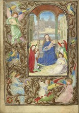The Virgin and Child with Angels; Lieven van Lathem, Flemish, about 1430 - 1493, Ghent, written, Belgium; about 1471; Tempera