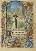 Saint Fiacre and the Shrew Houpdée, Becnaude or Baquenaude, Lieven van Lathem, Flemish, about 1430 - 1493, Ghent, written