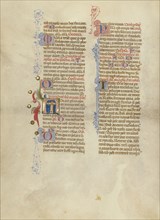 Initial N: The Cross; Master of the Brussels Initials, Italian, active about 1389 - 1410, Bologna, Emilia-Romagna, Italy