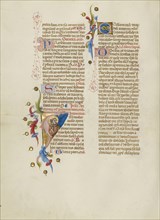 Initial I: Saint Anthony of Padua; Master of the Brussels Initials, Italian, active about 1389 - 1410, Bologna, Emilia-Romagna