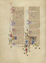 Initial N: A Priest at an Altar; Master of the Brussels Initials, Italian, active about 1389 - 1410, Bologna, Emilia-Romagna