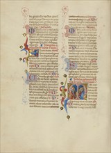 Initial M: Saints Simon and Jude; Master of the Brussels Initials, Italian, active about 1389 - 1410, Bologna, Emilia-Romagna