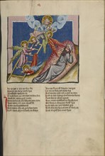 Jacob's Dream; Regensburg, Bavaria, Germany; about 1400 - 1410; Tempera colors, gold, silver paint, and ink on parchment; Leaf