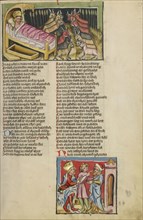 Pharaoh's Dream; Joseph Interpreting Pharaoh's Dream; Regensburg, Bavaria, Germany; about 1400 - 1410; Tempera colors, gold