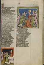 Moses as Adviser; The Judgment of the Other Advisers; Regensburg, Bavaria, Germany; about 1400 - 1410; Tempera colors, gold