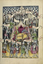 The Twelve Tribes of Israel; Regensburg, Bavaria, Germany; about 1400 - 1410; Tempera colors, gold, silver paint, and ink