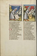 Gideon and the Miraculous Dryness of the Fleece; Gideon and the Dew on the Fleece; Regensburg, Bavaria, Germany; about 1400