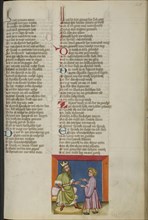 Daniel Interpreting Nebuchadnezzar's Dream; Regensburg, Bavaria, Germany; about 1400 - 1410; Tempera colors, gold, silver paint