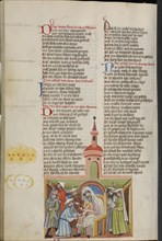 The Circumcision; Regensburg, Bavaria, Germany; about 1400 - 1410; Tempera colors, gold, silver paint, and ink on parchment