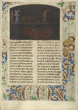 The Torment of Thieves: Tondal Leads a Cow Across a Nail-studded Bridge; Simon Marmion, Flemish, active 1450 - 1489