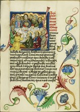 Initial S: The Last Supper; Workshop of Valentine Noh, Bohemian, active 1470s, Prague, Bohemia, Czech Republic; about 1470