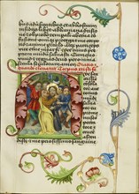 Initial A: The Betrayal of Christ; Workshop of Valentine Noh, Bohemian, active 1470s, Prague, Bohemia, Czech Republic