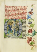 Initial O: The Flagellation; Workshop of Valentine Noh, Bohemian, active 1470s, Prague, Bohemia, Czech Republic; about 1470