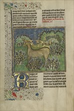 Reindeer; Brittany, France; about 1430 - 1440; Tempera colors, gold paint, silver paint, and gold leaf on parchment; Leaf: 26.4