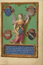 Arms of Marguerite Crohin; Bruges, Belgium; about 1480 - 1485 ?; Tempera colors and gold on parchment; Ms. 23, fol. 13
