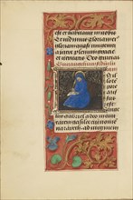 Initial I: Saint Luke; Master of the Dresden Prayer Book or workshop, Flemish, active about 1480 - 1515, Bruges, Belgium