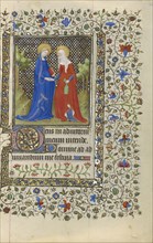 The Visitation; Boucicaut Master and Workshop, French, active about 1390 - 1430, Paris, France; about 1415–1420; Tempera colors