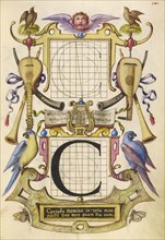 Guide for Constructing the Letter C; Joris Hoefnagel, Flemish , Hungarian, 1542 - 1600, Vienna, Austria; about 1591 - 1596