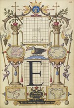 Guide for Constructing the Letter E; Joris Hoefnagel, Flemish , Hungarian, 1542 - 1600, Vienna, Austria; about 1591 - 1596