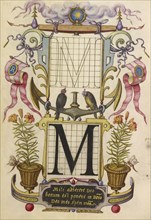 Guide for Constructing the Letter M; Joris Hoefnagel, Flemish , Hungarian, 1542 - 1600, Vienna, Austria; about 1591 - 1596