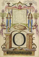 Guide for Constructing the Letter O; Joris Hoefnagel, Flemish , Hungarian, 1542 - 1600, Vienna, Austria; about 1591 - 1596