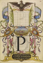 Guide for Constructing the Letter P; Joris Hoefnagel, Flemish , Hungarian, 1542 - 1600, Vienna, Austria; about 1591 - 1596