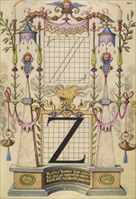 Guide for Constructing the Letter Z; Joris Hoefnagel, Flemish , Hungarian, 1542 - 1600, Vienna, Austria; about 1591 - 1596