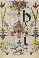 Guide for Constructing the Letters H and I; Joris Hoefnagel, Flemish , Hungarian, 1542 - 1600, Vienna, Austria; about 1591