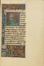 Initial A: Saint Adrian; Master of the Dresden Prayer Book or workshop, Flemish, active about 1480 - 1515, Bruges, Belgium