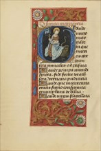 Initial G: Saint Margaret; Master of the Dresden Prayer Book or workshop, Flemish, active about 1480 - 1515, Bruges, Belgium