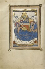The Nativity; Bruges, possibly, Belgium; mid-1200s; Tempera colors, gold leaf, and ink on parchment; Leaf: 23.5 x 16.5 cm