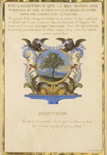 Escutcheon with a Landscape; Jacques Bailly, French, 1634 - 1679, Paris, France; about 1663 - 1668; Gouache and gold