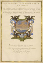 Escutcheon with a Landscape; Jacques Bailly, French, 1634 - 1679, Paris, France; about 1663 - 1668; Gouache, gold, and ink