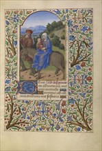 The Flight into Egypt; Jean Bourdichon, French, 1457 - 1521, Tours, France; about 1480 - 1485; Tempera colors, gold, and ink