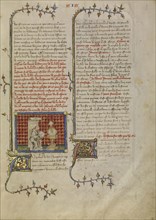 Peter Comestor Reading; Master of Jean de Mandeville, French, active 1350 - 1370, Paris, France; about 1360 - 1370; Tempera