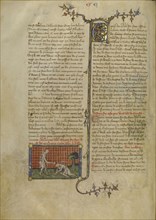 Cain Killing Abel; Master of Jean de Mandeville, French, active 1350 - 1370, Paris, France; about 1360 - 1370; Tempera colors