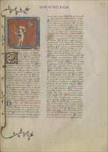 The Fool and a Demon; Master of Jean de Mandeville, French, active 1350 - 1370, Paris, France; about 1360 - 1370; Tempera